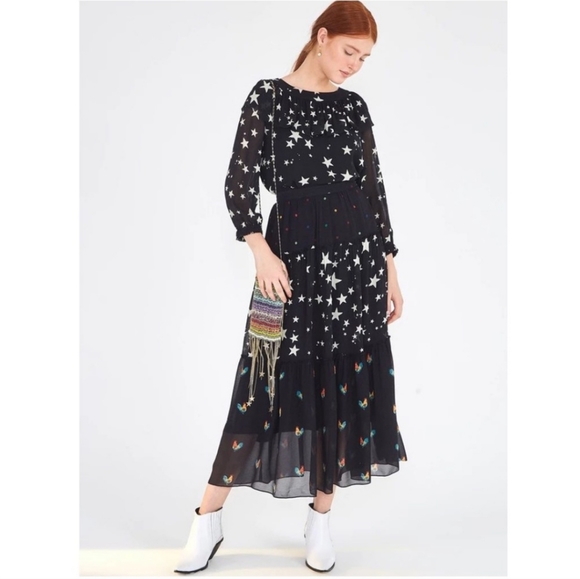 NWT Farm Rio Mixed Stardust Maxi Skirt